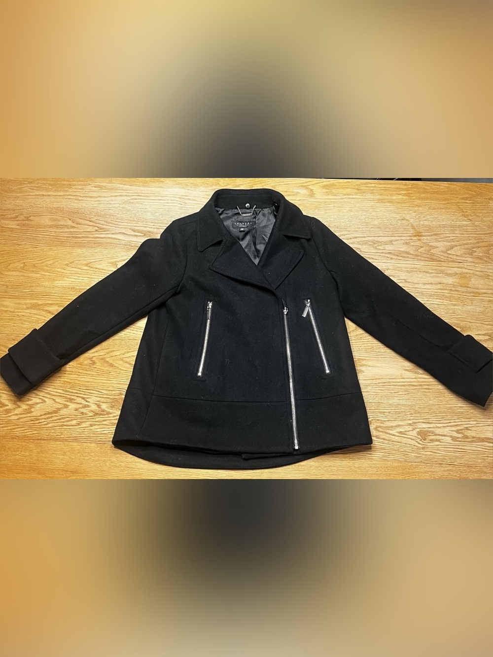 Laundry by Shelli Segal Black Coat Wool Blend Women’s Medium